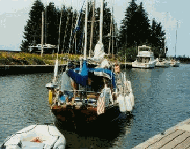 Sailboat at Siskiwit Bay Marina